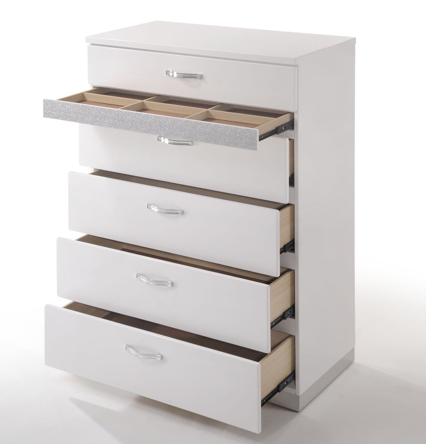 Bedroom Set Naima II, Panel Bed in White Finish