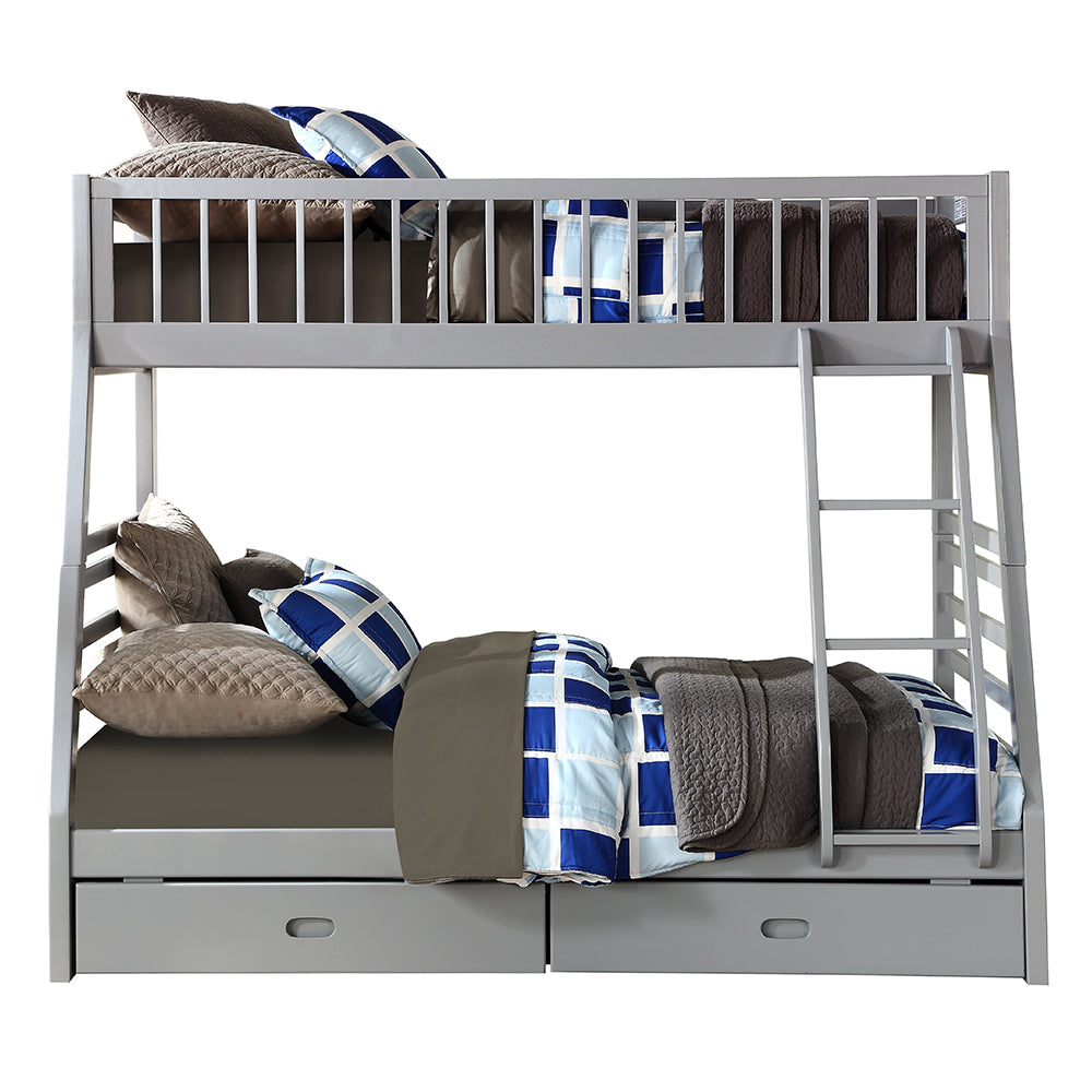 BunkBed Jason, Twin/Full Size with Storage Drawers, Available in 3 colors