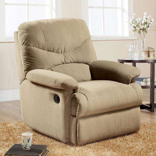 Arcadia Living Room Recliner Chair, Upholstered in Microfiber, Manual Reclining Function, Available in 4 Colors