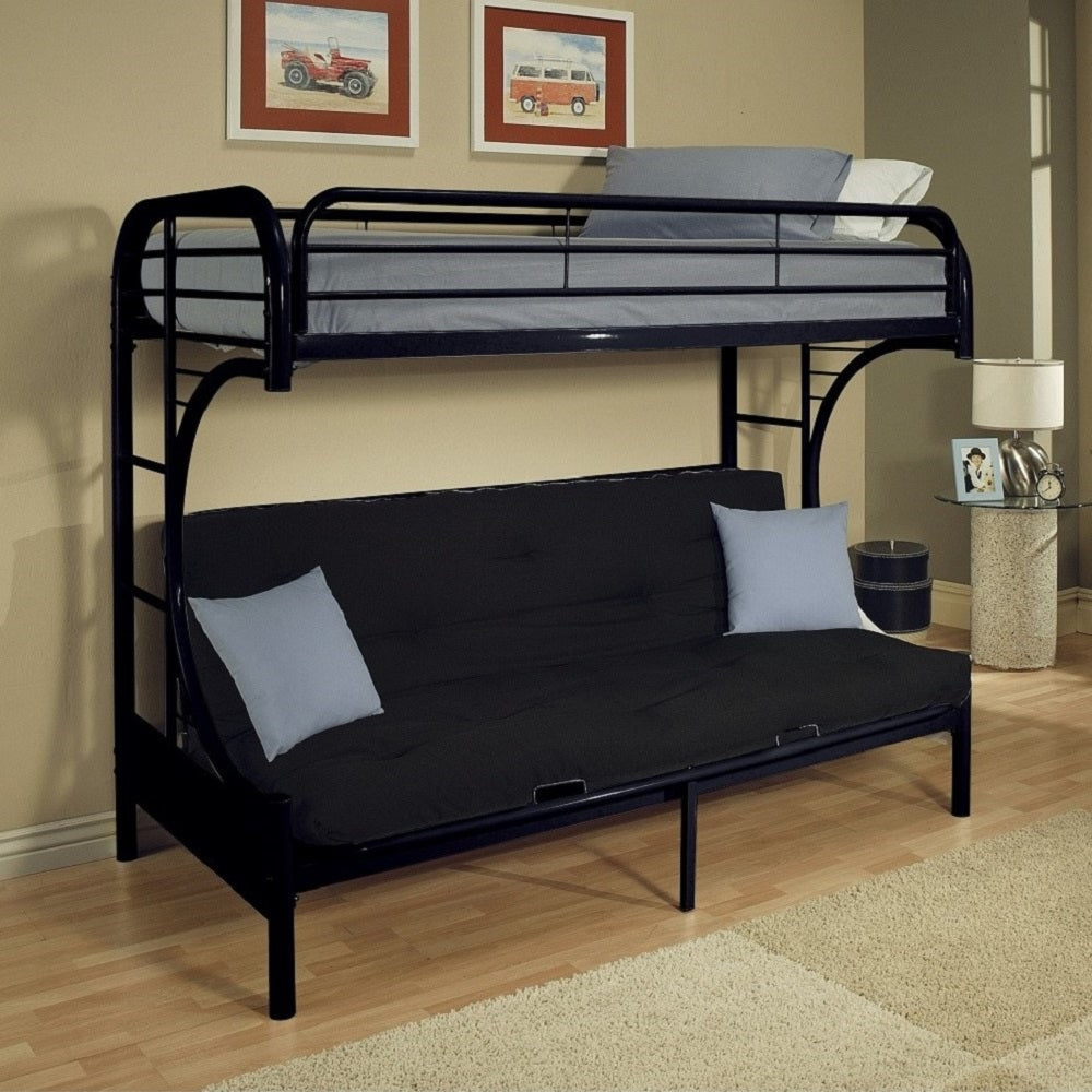 Eclipse Twin/Full BUNK BED with adjustable Futon Bed, Available in 5 colors