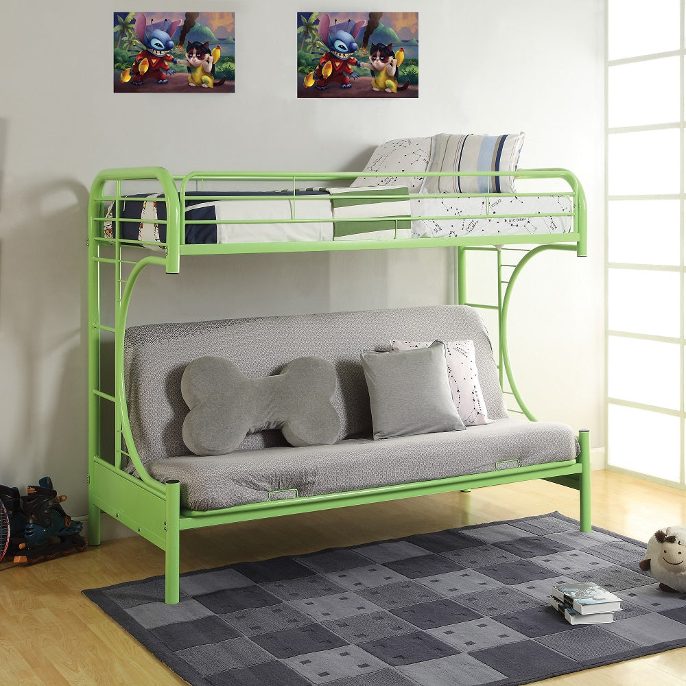 Eclipse Twin/Full BUNK BED with adjustable Futon Bed, Available in 5 colors