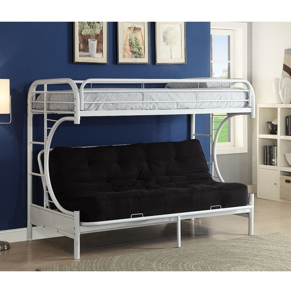 Eclipse Twin/Full BUNK BED with adjustable Futon Bed, Available in 5 colors