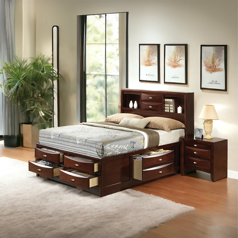 Ireland Bedroom Set, Storage Bed with Bookcase Headboard, Available in 4 colors