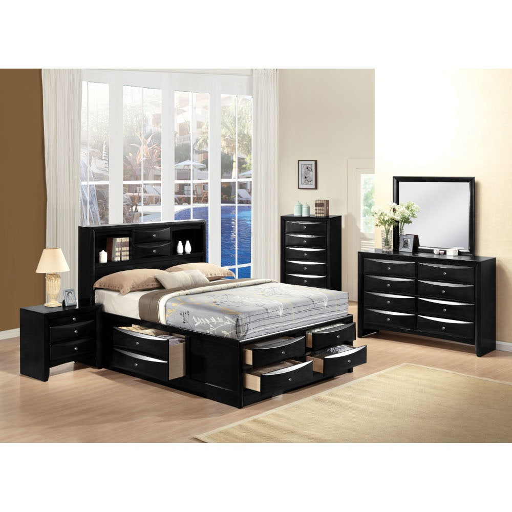 Ireland Bedroom Set, Storage Bed with Bookcase Headboard, Available in 4 colors