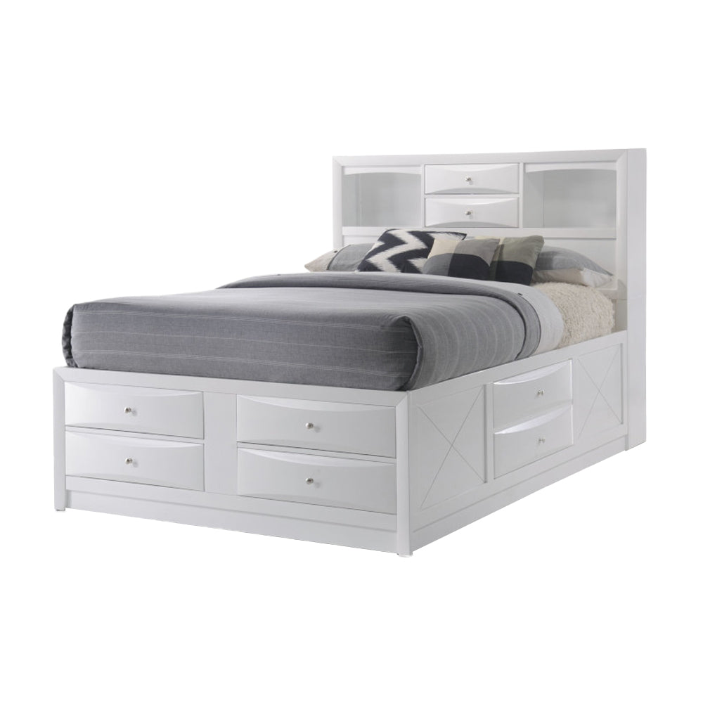 Ireland Bedroom Set, Storage Bed with Bookcase Headboard, Available in 4 colors