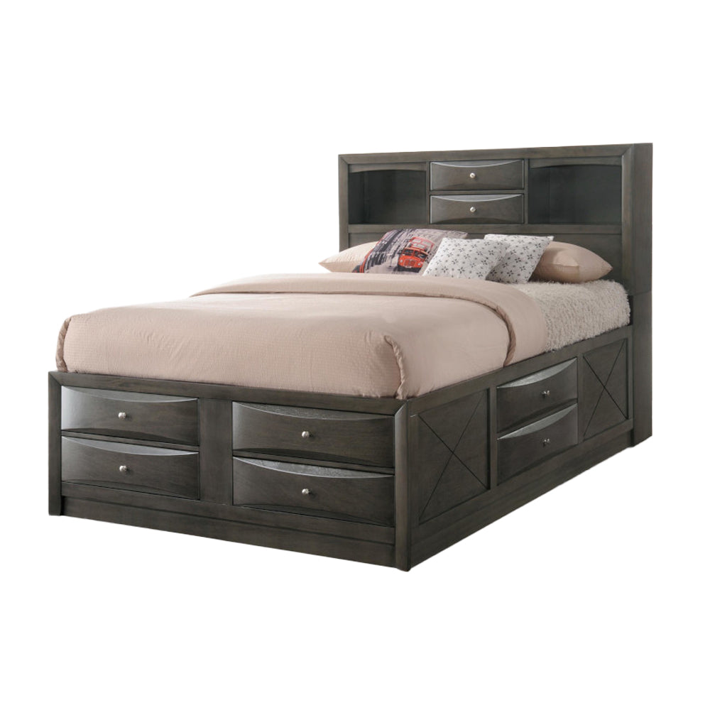 Ireland Bedroom Set, Storage Bed with Bookcase Headboard, Available in 4 colors