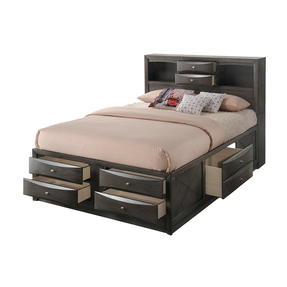 Ireland Bedroom Set, Storage Bed with Bookcase Headboard, Available in 4 colors