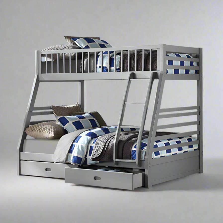 Jason Twin/Full BUNK BED w/Storage Drawers, Available in 3 colors