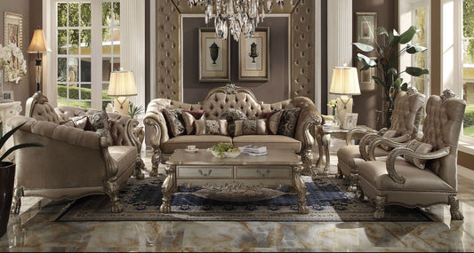 Dresden Living Room Sofa Set, Upholstered in Leatherette and Fabric, Available in 3 colors