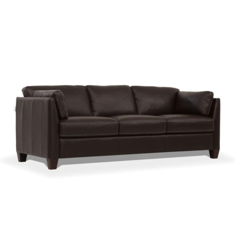 Matias Living Room Sofa Set, Upholstered in Top Grain Leather, Available in 2 Colors