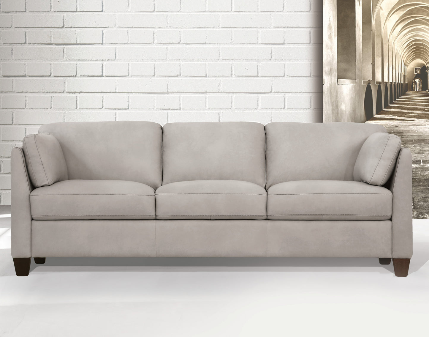 Matias Living Room Sofa Set, Upholstered in Top Grain Leather, Available in 2 Colors