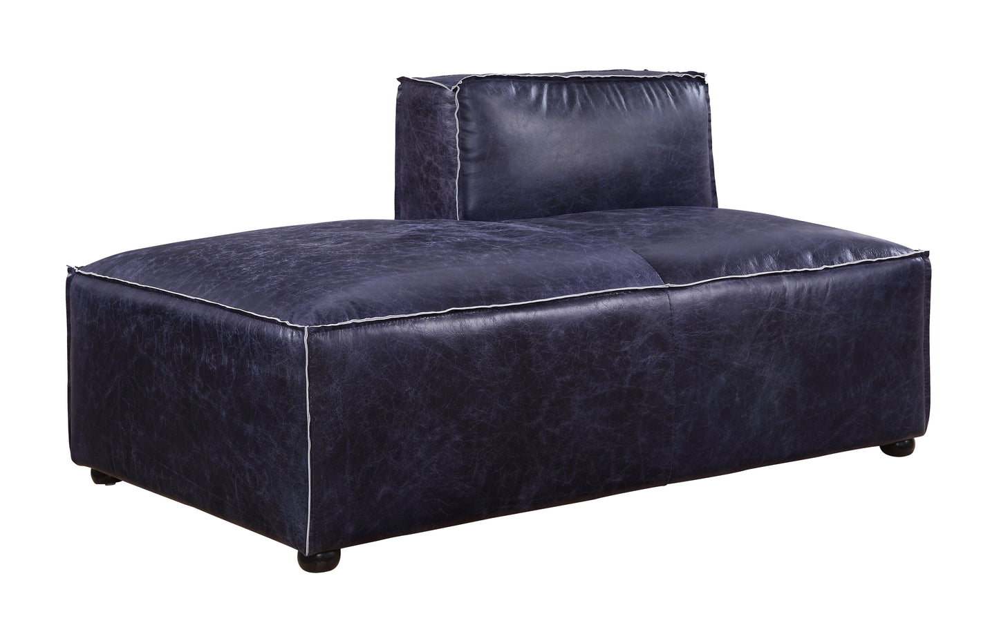 Birdie Living Room Modular Set, Upholstered in Vintage Blue Top Grain Leather Match