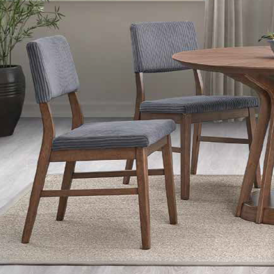 Seda Dining Set with Round Dining Table in Walnut Finish