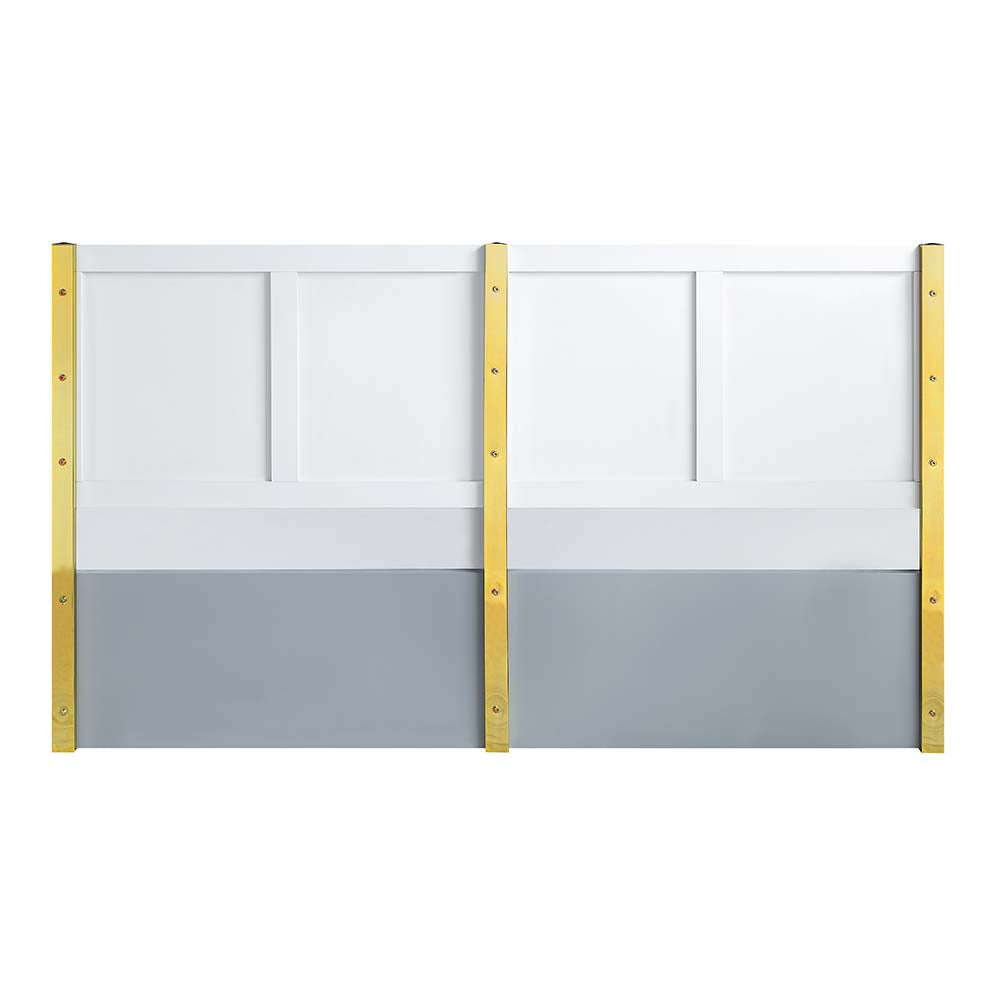 Gaines Bedroom Set, Panel Bed, High Gloss Finish, Available in 2 colors: White or Gray