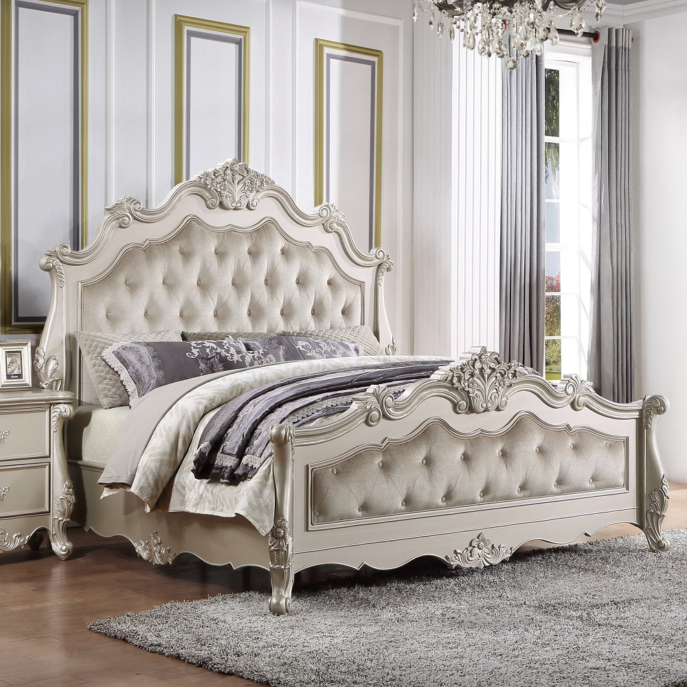 Bently Bedroom Set, Arched Panel Bed in Champagne Finish