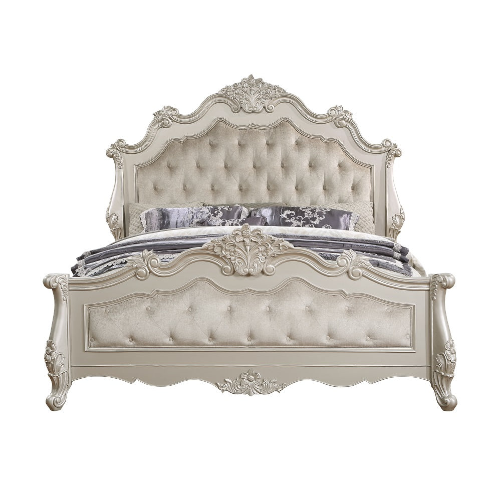 Bently Bedroom Set, Arched Panel Bed in Champagne Finish