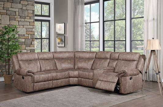 Dollum Living Room Sectional Set, Upholstered in Nubuck, Manual Reclining Function, Available in 2 Colors