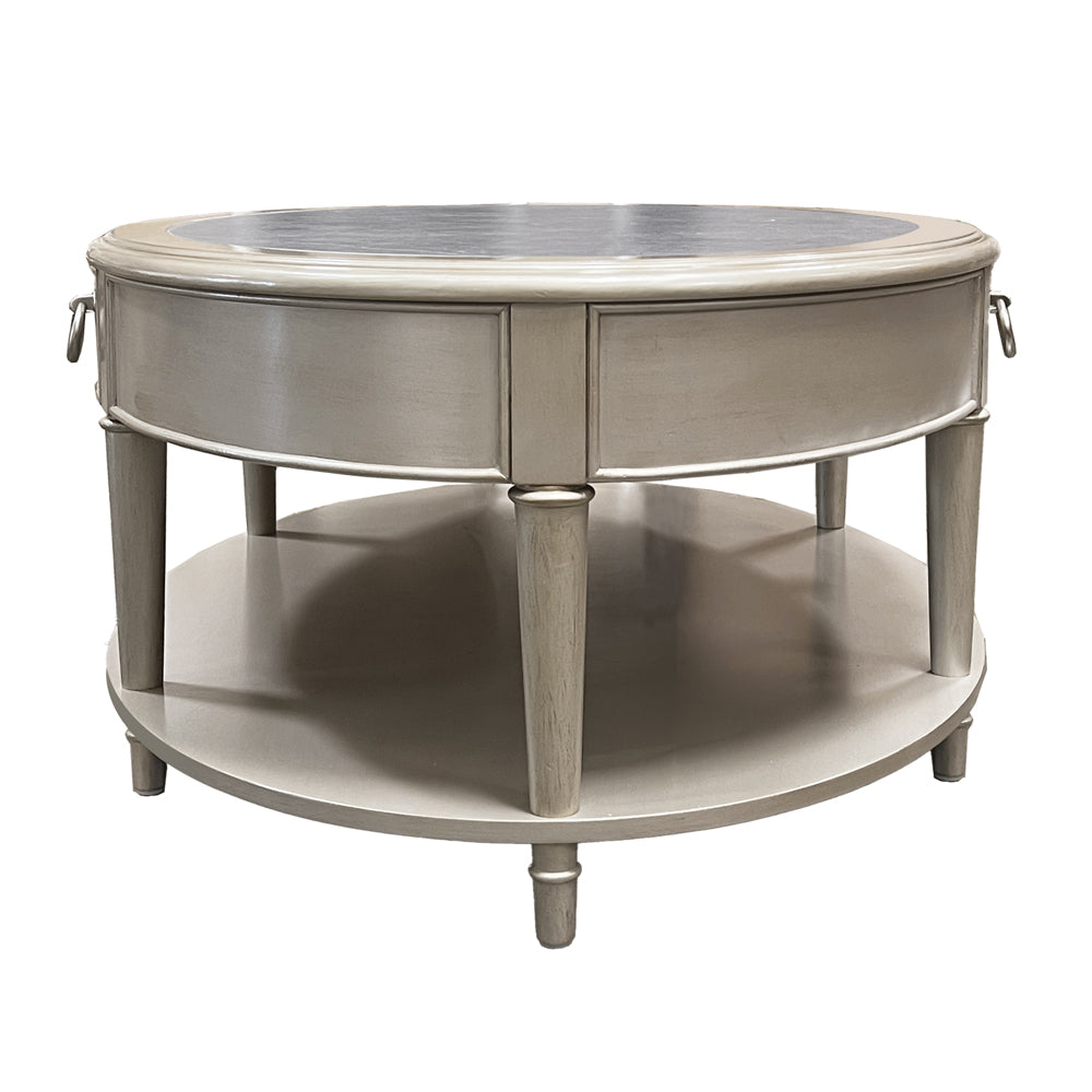 Kasa Living Room Occasional Table Set, in Champagne Finish with Sintered Stone Top