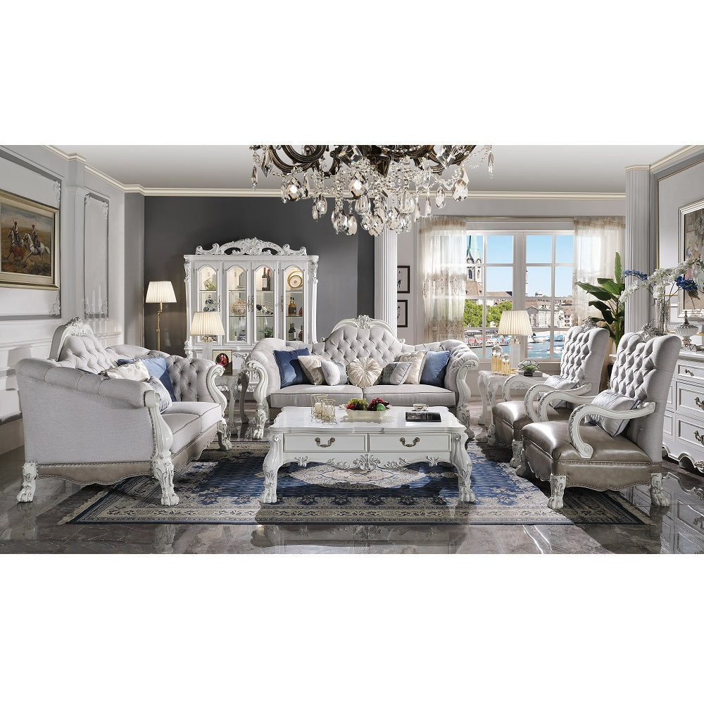 Dresden Living Room Sofa Set, Upholstered in Leatherette and Fabric, Available in 3 colors